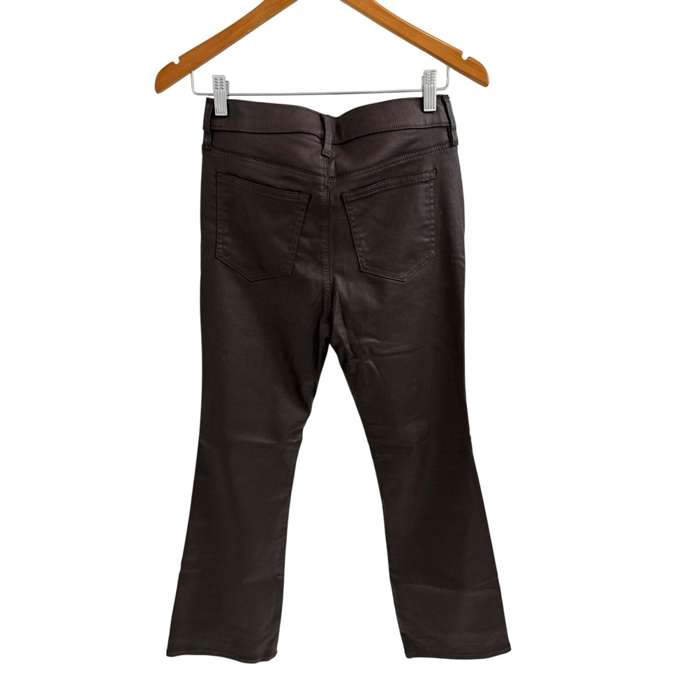 Ann Taylor The Boot Coated Mid Rise Pants Brown Bootcut 4P Petite